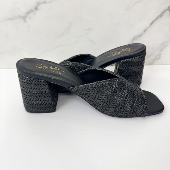 Seychelles Women Adapt Raffia Heeled Sandals Size 7 Minimal Classic Beachy Black - Picture 4 of 10